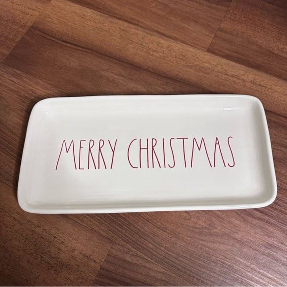Rae Dunn Artisan Collection Magenta "Merry Christmas" Tray Platter
